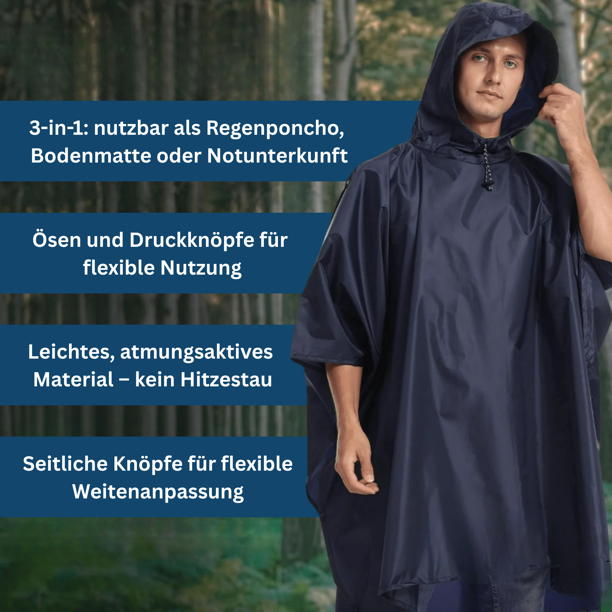 All-Weather 3‑in‑1 Poncho