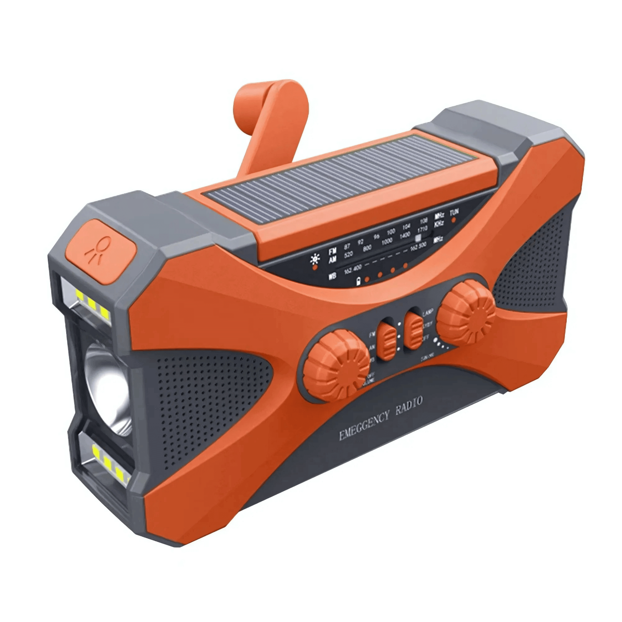 Power Emergency Radio 10,000mAh – Solar, Hand Crank, LED & SOS