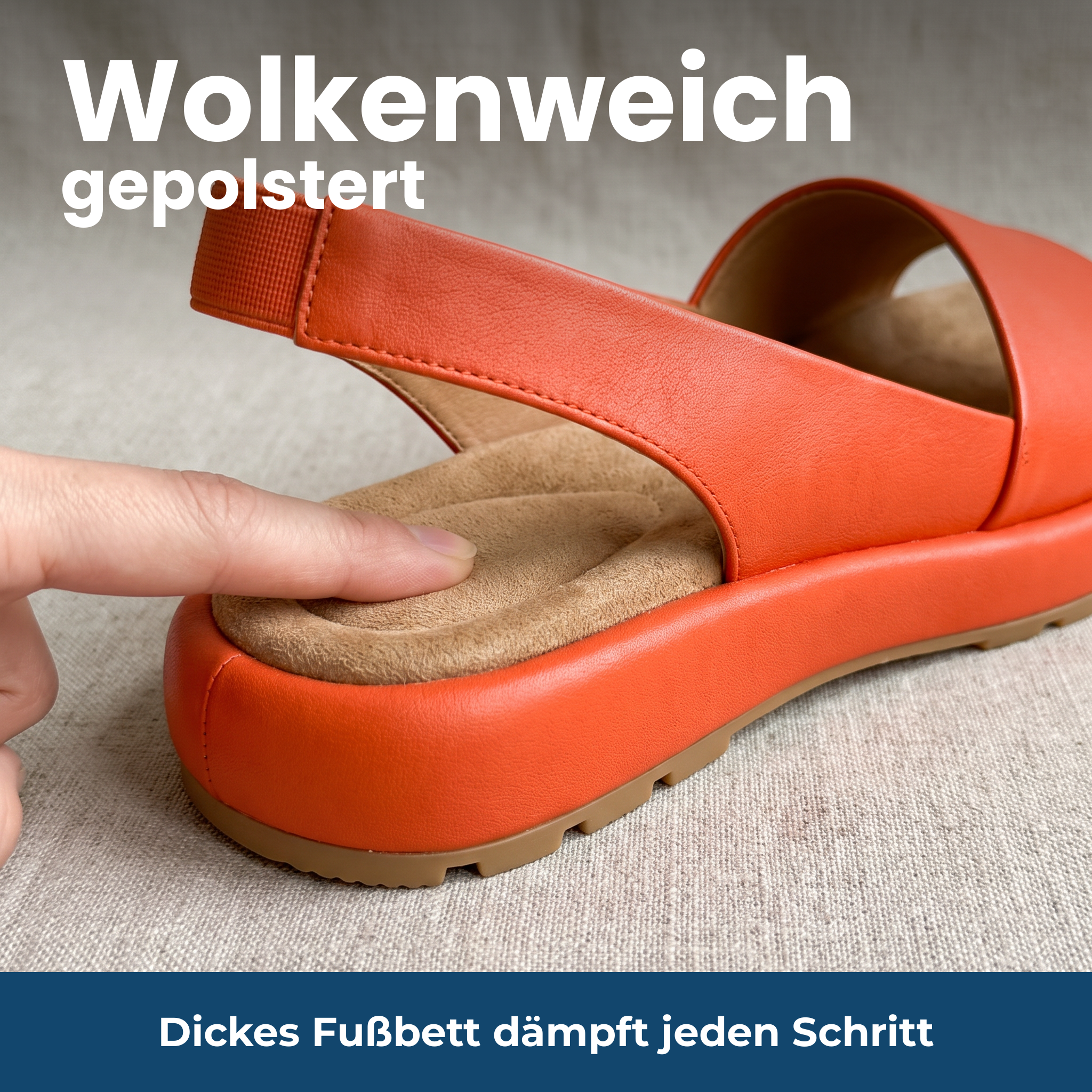 Wolkenweich gepolstert – Dickes Fußbett dämpft jeden Schritt