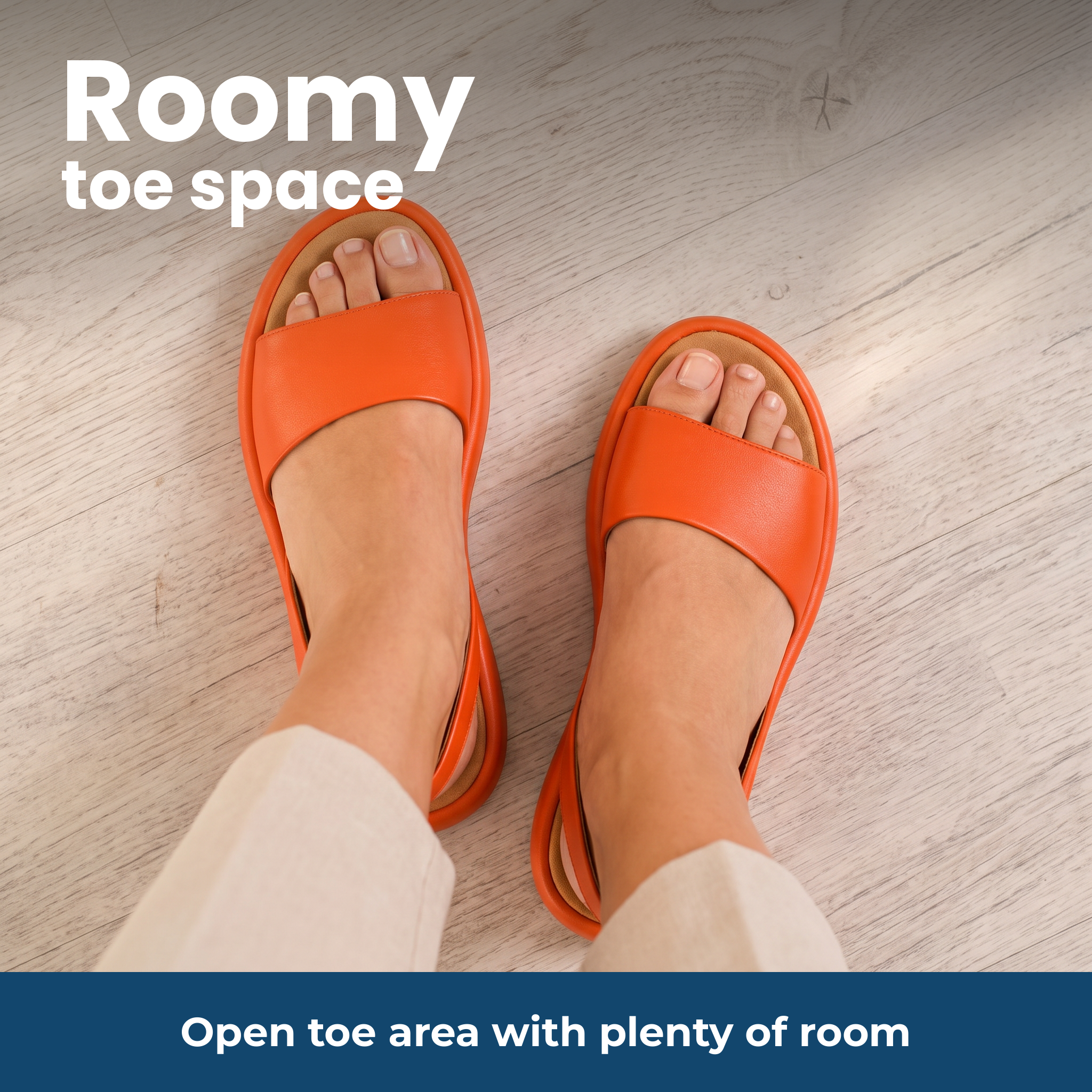 Roomy toe space – Open toe area with plenty of room