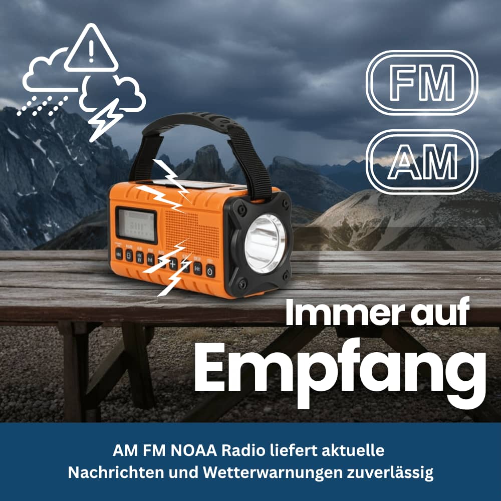 TrailGuard 10K – Solar Radio & Hand-Crank Flashlight