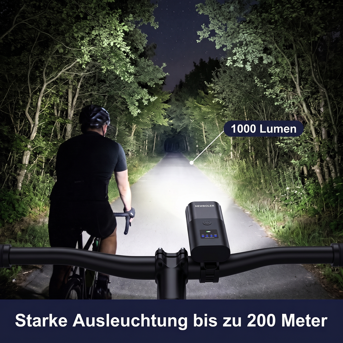 Lumo-Frontlicht – 1000 Lumen, bis zu 200 m