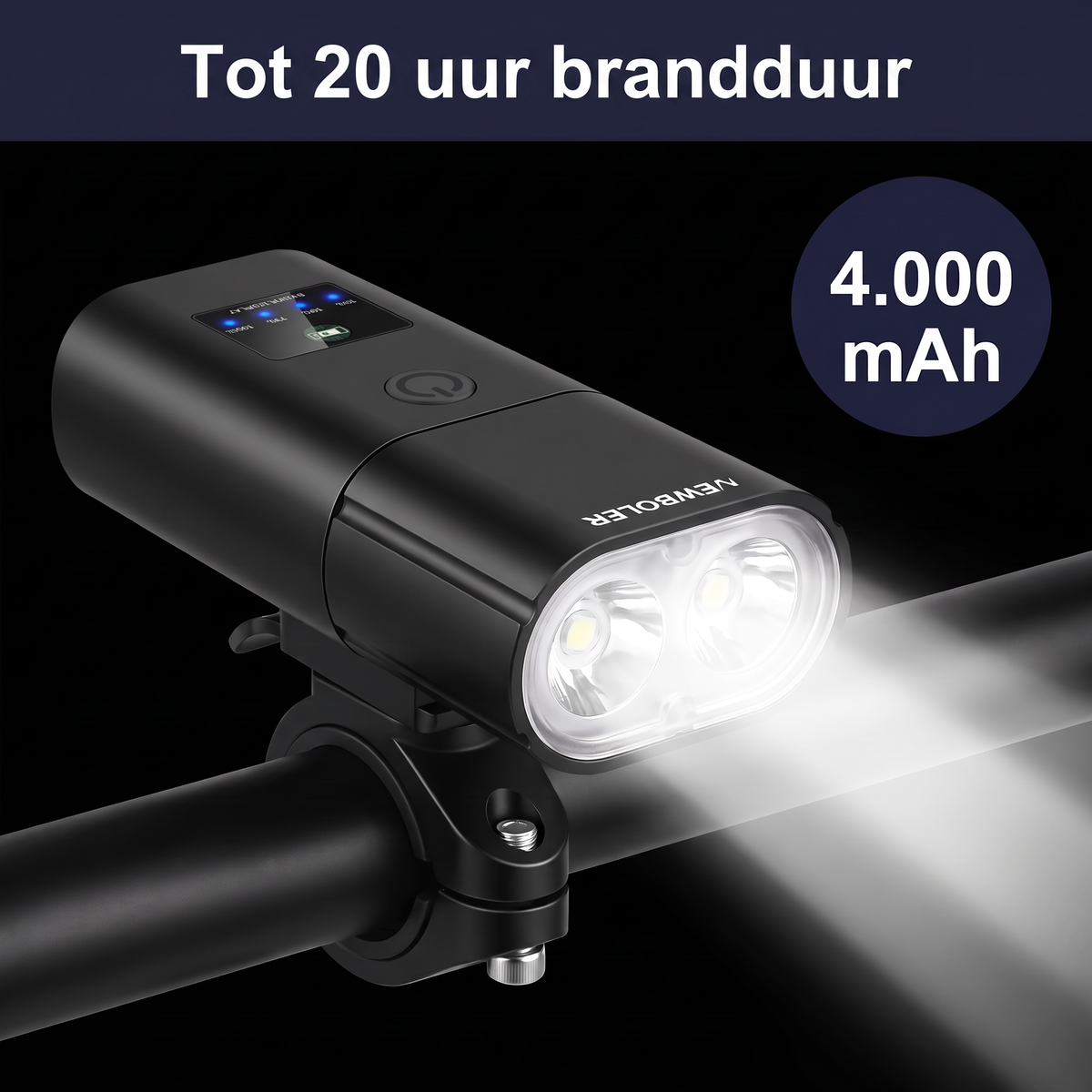 Lumo-koplamp – tot 20 uur brandduur, 4.000 mAh