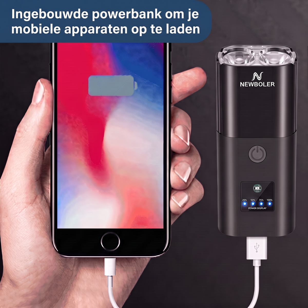 Lumo-koplamp – ingebouwde powerbank