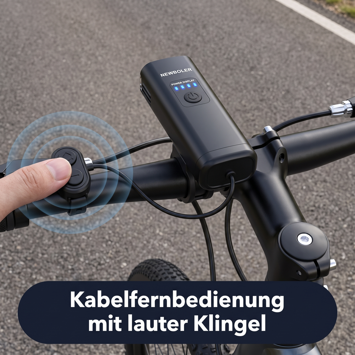 Lumo-Frontlicht – Kabelfernbedienung mit Klingel