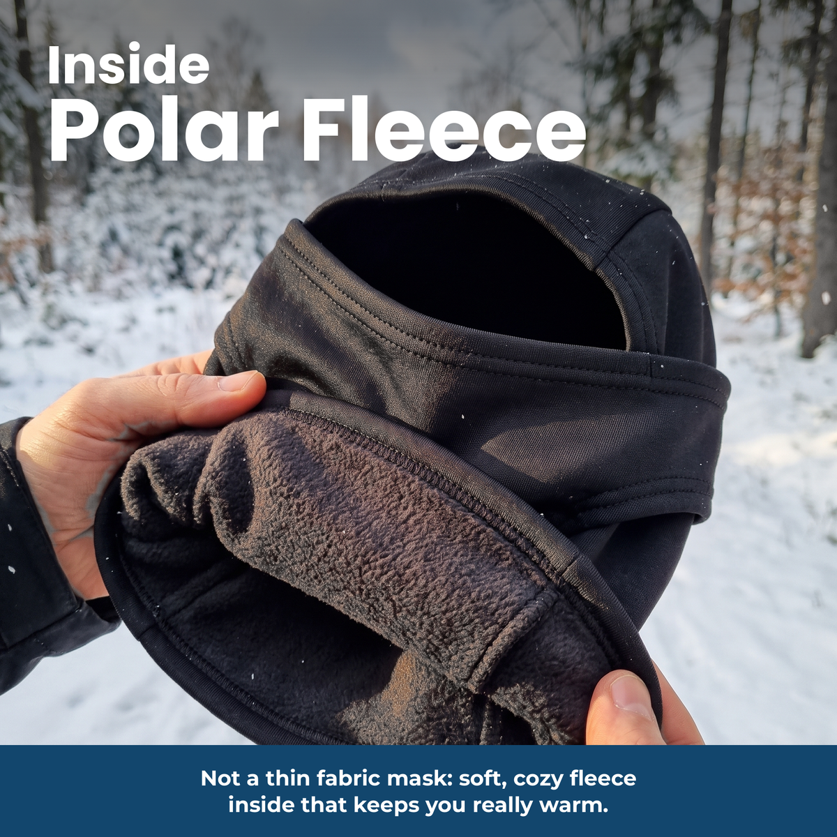 Polar-Fleece Sturmhaube - Polar-Fleece Innenfutter