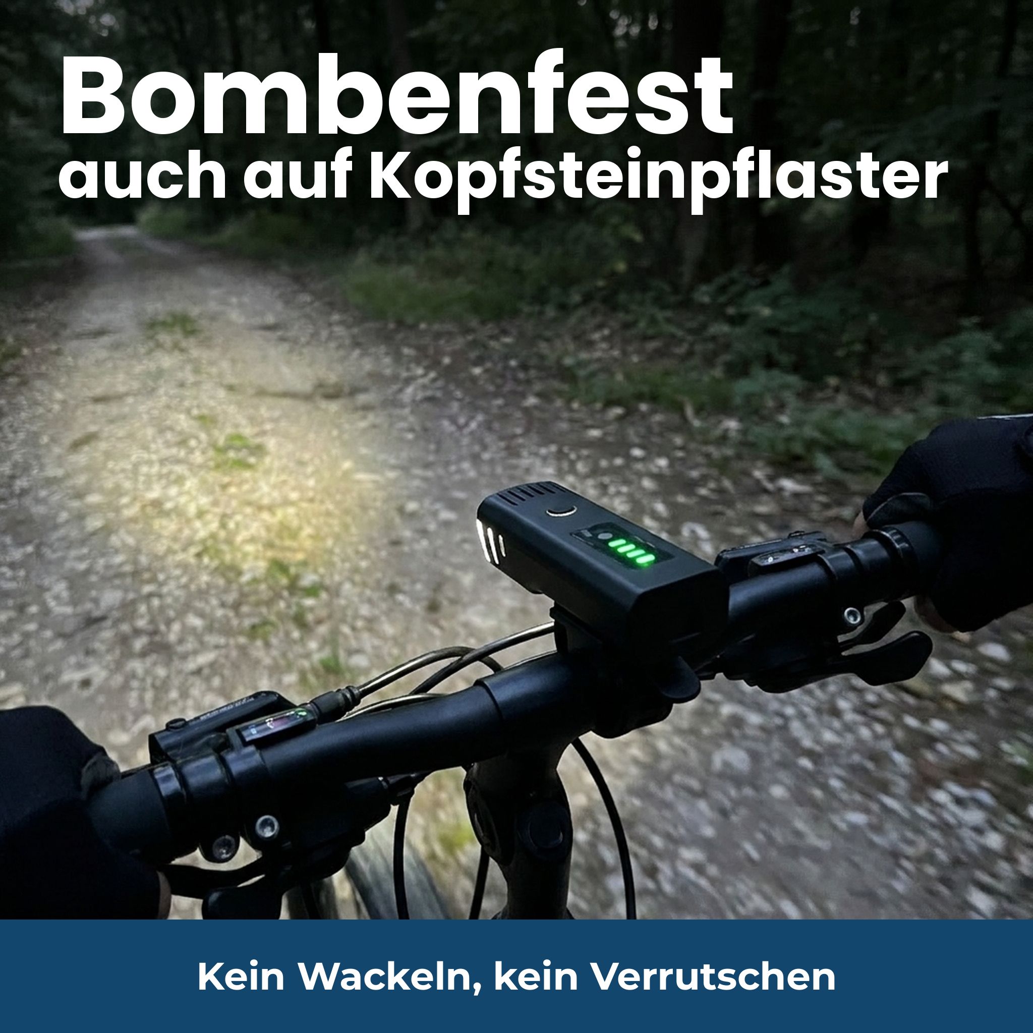 Bombenfester Halt am Lenker