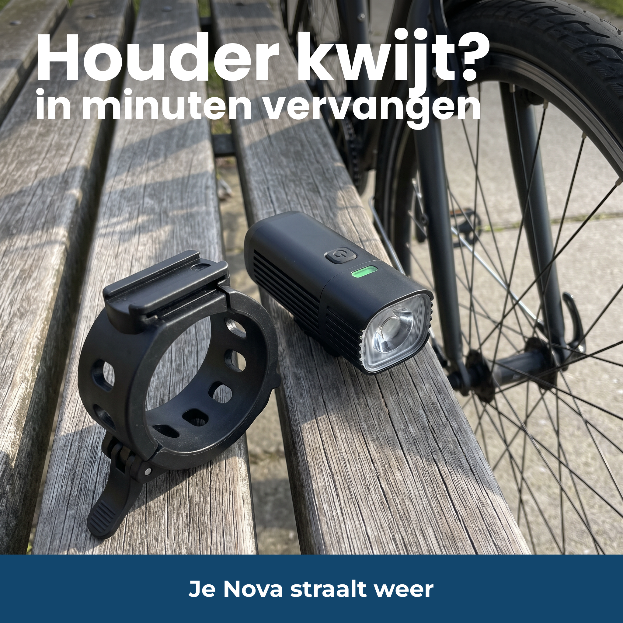 Verloren houder in minuten vervangen