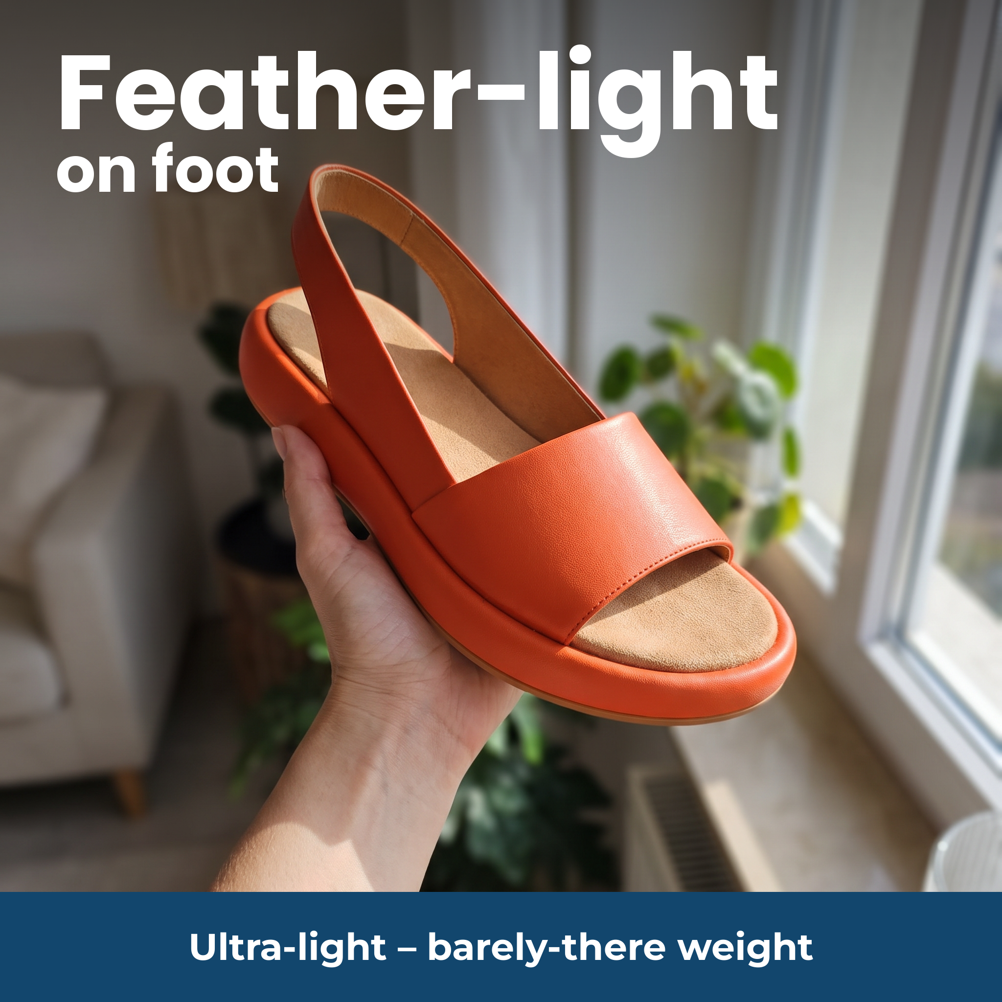 Feather-light on foot – Ultra-light – barely-there weight