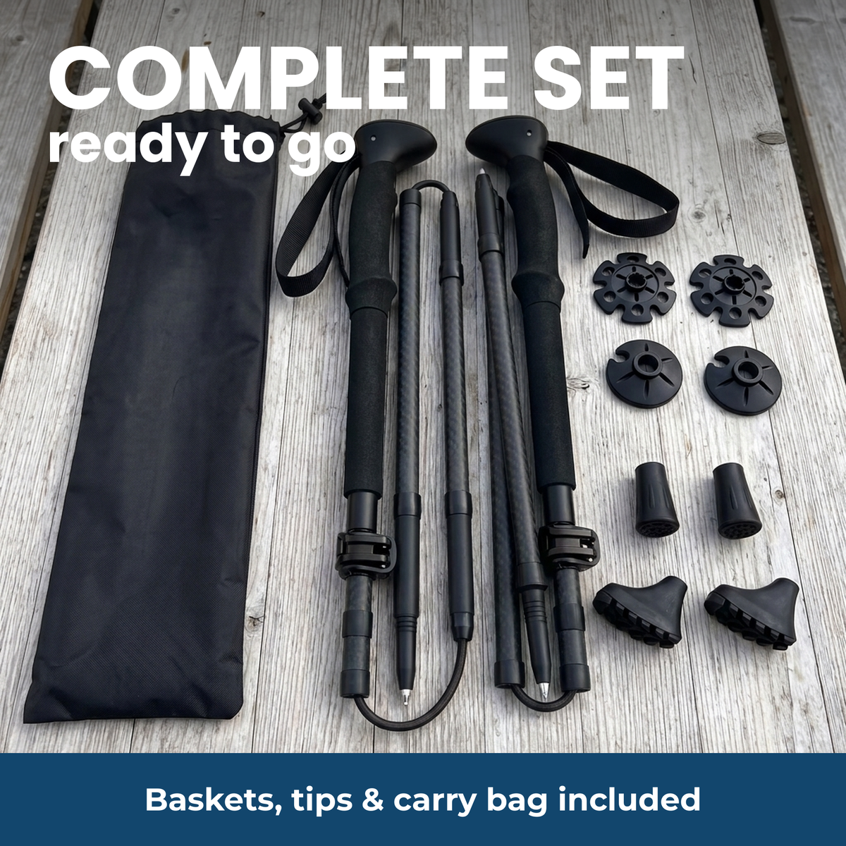 Complete set with baskets, tips & bag