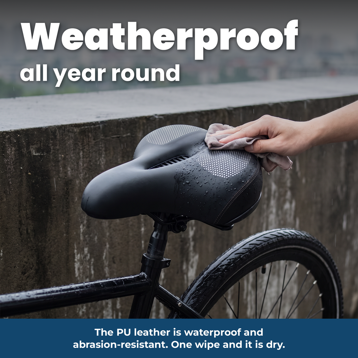ErgoSoft bike saddle: Waterproof PU leather