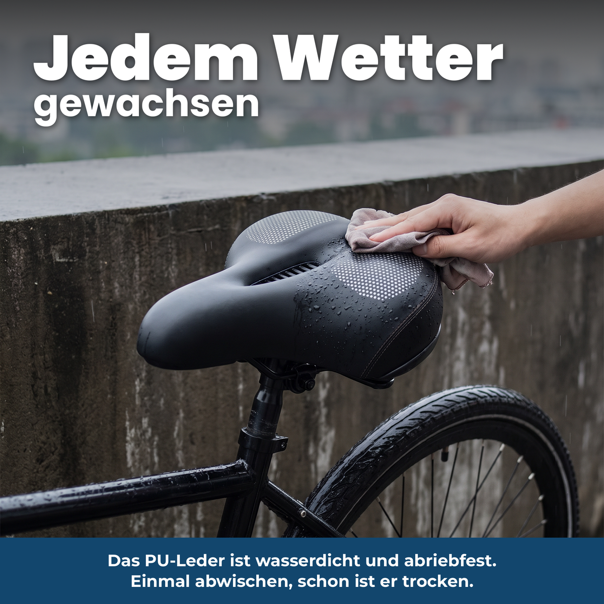 ErgoSoft Fahrradsattel: wasserdichtes PU-Leder